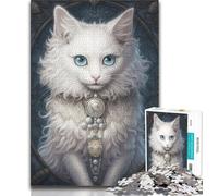 Puzzle da 1000 pezzi Fluffy White Kitten Puzzle da 1000 pezzi per adolescenti, giocattoli educativi e giochi per adulti e adolescenti (50x75cm)