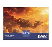 Puzzle Da 1000 Pezzi Flying Dragon Ship Fantasy Art Puzzle Per Adulti Gioco Pratico Vacanza A Casa Passatempo Natale Compleanno Regali 52x38cm/1000pcs