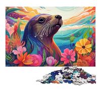 Puzzle da 1000 pezzi "Foca colorata", puzzle difficile per adulti e adolescenti, serata di giochi in famiglia, idea regalo stimolante per il cervello, 50x75CM/19,68x29,52 pollici.