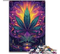 Puzzle da 1000 pezzi "Foglie psichedeliche" Puzzle da 1000 pezzi per adulti, regalo perfetto per l'arredamento della casa, divertimento in famiglia, età 14+ (dimensioni 50x75cm)
