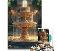 Puzzle da 1000 pezzi Fontana dorata nel cortile Un'opera d'arte Opera d'arte Regalo per bambini dai 14 anni in su 50x75cm