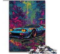 Puzzle da 1000 pezzi Forest Sports Car per adulti e adolescenti, interessante interazione genitore-figlio per ridurre lo stress (50x75cm)
