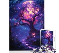 Puzzle da 1000 pezzi Foresta al chiaro di luna al neon Giocattolo educativo Ottimo regalo per giochi di famiglia Gioco per migliorare l'amore tra coppie Dimensioni 50x75cm