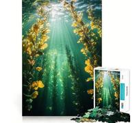 Puzzle da 1000 pezzi "Foresta di alghe sottomarina alla luce del sole" per adulti,gioco divertente e di memoria,montaggio sicuro e stabile,attività serale per tutta la famiglia (38x52cm)