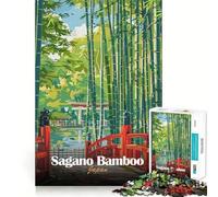 Puzzle da 1000 pezzi "Foresta di bambù di Sagano, Giappone" per adulti, migliora la memoria, divertimento rilassante, bordi affilati, regalo per le vacanze (38x26cm)