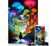 Puzzle da 1000 pezzi "Foresta di funghi arcobaleno" per adolescenti, ideale per migliorare la memoria, per un relax informale e per esporre opere d'arte dai tagli netti (38x26cm)