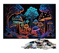 Puzzle da 1000 pezzi "Foresta di funghi magici" per adulti, attività da fare a casa per feste, compleanni e serate di giochi in famiglia, 50x75CM / 19,68x29,52 pollici