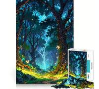 Puzzle da 1000 pezzi "Foresta Elettrica" per adolescenti, gioco stimolante per il pensiero creativo, semplice e divertente, con taglio preciso, Babbo Natale e desiderio 38x52cm