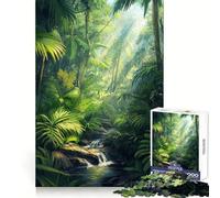 Puzzle da 1000 pezzi "Foresta pluviale tropicale con ruscello" per ragazzi, ideale per esercitarsi nella logica, divertimento facile, bordi netti e un regalo significativo (38x52cm)