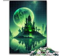 Puzzle da 1000 pezzi "Fortezza al neon" in legno perfetto per il divertimento in famiglia durante i compleanni attività natalizia 50x75cm per adulti e famiglie regalo fai da te per la casa.