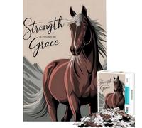 Puzzle da 1000 pezzi "Forza nella grazia" con il cavallo Giochi divertenti e stimolanti per coltivare la pazienza Regalo di Babbo Natale segreto Educativo e formativo (Dimensioni 75x50cm)