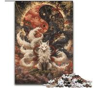 Puzzle da 1000 pezzi "Fox God" per adolescenti e adulti, antistress per trascorrere il tempo libero in casa, con poster abbinato e foglio di quiz (50x75cm)
