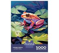Puzzle Da 1000 Pezzi Frog on A Leaf Painting Puzzle Per Adulti Giochi Rilassanti Sfida Difficile Divertimento A Casa Attività, 38x26cm/1000pcs