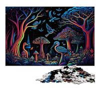 Puzzle da 1000 pezzi Funghi Magici Puzzle in legno Relax & Challenge, Decorazione per la casa colorata, amici 50x75CM/19,68x29,52 pollici
