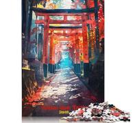 Puzzle da 1000 pezzi Fushimi Inari Taisha Art per adulti, difficoltà elevata, rafforza le relazioni tra i membri della famiglia (75x50 cm)