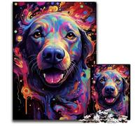 Puzzle da 1000 pezzi Futuro colorato Cane psichedelico Puzzle impossibili per adulti Sfida mentale Regalo perfetto per adolescenti e arredamento per la casa 1000 pezzi (38x26 cm)