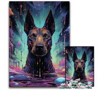 Puzzle da 1000 pezzi Futuro colorato psichedelico Doberman Puzzle impossibili per adulti Sfida mentale Regalo perfetto per adolescenti e arredamento per la casa 1000 pezzi (75x50 cm)