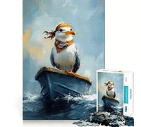 Puzzle da 1000 pezzi "Gabbiano Pirata su una Barca" per Adolescenti, Gioco di Logica e Rilassamento, Opera d'Arte dai Bordi Pregiati, da Collezione (38x52cm)