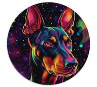 Puzzle da 1000 pezzi Galaxy Doberman, puzzle rotondi da 1000 pezzi per adulti, design intricato per adolescenti, decorazioni fai da te e divertimento che stimola la mente (67,5x67,5cm)