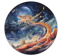 Puzzle da 1000 pezzi "Galaxy Dragon" per adulti, puzzle rotondo da 1000 pezzi, gioco creativo per famiglie e decorazioni per la casa, regalo di Natale perfetto per adolescenti (67,5x67,5cm)