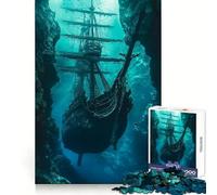Puzzle da 1000 pezzi "Galeone affondato" per ragazzi, giocattolo intelligente per il tempo libero, taglio preciso, regalo stagionale 38x52cm