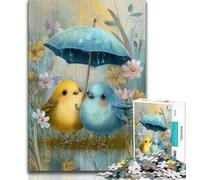 Puzzle da 1000 pezzi "Gallina che tiene un ombrello" per adulti e ragazzi giochi educativi decorazioni per la casa regalo per tutta la famiglia (26x38cm)