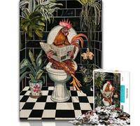 Puzzle da 1000 pezzi "Gallo nel water" per adolescenti, regali, modelli da assemblare, attività divertenti da fare a casa, regalo di compleanno, regali da viaggio (50x75cm)