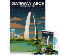 Puzzle da 1000 pezzi Gateway Arch National Park,incastro perfetto,gioco di abilità artistica e di pensiero,ideale per il relax e come regalo di Natale (38x52cm)