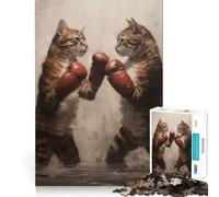 Puzzle da 1000 pezzi "Gatti Boxer Vintage" per adolescenti stimola la memoria, rilassante e divertente, con bordi precisi, un regalo pensato con cura 38x26cm