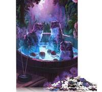 Puzzle da 1000 pezzi "Gatti che ballano le mele", puzzle in legno, giocattoli educativi, regali di Natale, 1000 pezzi (75x50 cm)