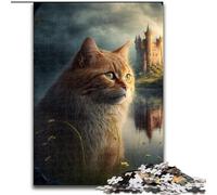 Puzzle da 1000 pezzi "Gatti su un pianeta alieno" in legno, livello principiante, ideale come regalo di compleanno e per le feste, 50x75cm, attività per adulti e famiglie, regalo fai da te per la casa