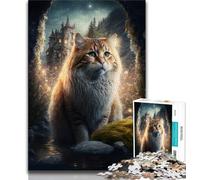 Puzzle da 1000 pezzi Gatti su un pianeta alieno Puzzle da 1000 pezzi per adolescenti arte a carboncino per ammazzare il tempo in casa per la decorazione della casa (26x38cm)