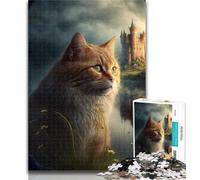 Puzzle da 1000 pezzi Gatti su un pianeta alieno Puzzle da 1000 pezzi per adolescenti, giocattoli educativi per l'apprendimento Decorazioni per la casa e regali unici 50x75cm