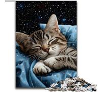 Puzzle da 1000 pezzi "Gatto addormentato" Puzzle da 1000 pezzi per adulti, regalo perfetto per l'arredamento della casa, divertimento in famiglia, età 14+ (dimensioni 50x75cm)