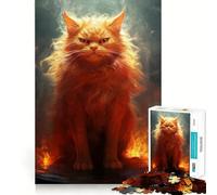 Puzzle da 1000 pezzi "Gatto arrabbiato e scontento" per adolescenti Divertimento stimolante per la mente,pezzi di dimensioni uniformi e precisi,attività rilassante di gruppo al chiuso (38x26cm)