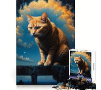 Puzzle da 1000 pezzi "Gatto che ispeziona il dominio" per adulti,esercizio mentale,evasione consapevole,chiusura a incastro,sorpresa natalizia (50x75cm)