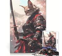 Puzzle da 1000 pezzi "Gatto della savana samurai" per adolescenti, gioco di logica e rilassamento, con bordi sottili, da collezione (38x26cm)