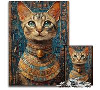 Puzzle da 1000 pezzi, gatto dell'antico Egitto, puzzle in cartone, antistress, per trascorrere il tempo in casa, un'opera d'arte per ragazzi dai 14 anni in su, 26x38cm