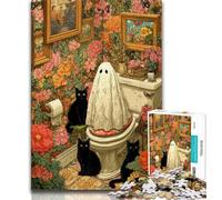 Puzzle da 1000 pezzi Gatto e anima Puzzle da 1000 pezzi, antistress, per trascorrere il tempo libero, interazione genitore-figlio (dimensioni 75x50cm)