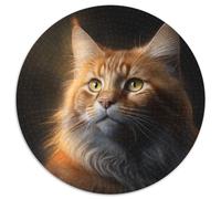 Puzzle da 1000 pezzi "Gatto Fantasy" rotondo, 1000 pezzi per adulti, design intricato per adolescenti, decorazioni fai da te e divertimento che stimola il cervello, 67,5x67,5 cm