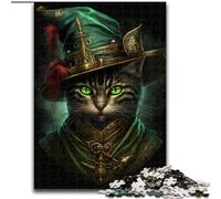 Puzzle da 1000 pezzi "Gatto Magico" in legno, livello principiante, ideale come regalo di compleanno e per le feste, 50x75cm, attività per adulti e famiglie, regalo fai da te per la casa
