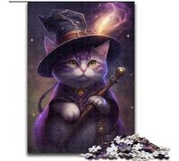 Puzzle da 1000 pezzi "Gatto Magico" in legno, regalo perfetto per genitori, amanti e amici - età 14+, 50x75cm, coinvolgente attività di gioco per la famiglia