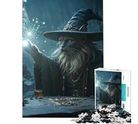 Puzzle da 1000 pezzi "Gatto mago che lancia un incantesimo" - Gioco educativo e coinvolgente per coltivare la pazienza l'arte l'analisi e la logica (Dimensioni 38x52cm)