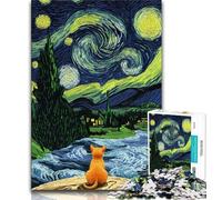 Puzzle da 1000 pezzi "Gatto nel cielo notturno" di Night Sky, idea regalo per adolescenti, sfida difficile antistress, migliora l'amore tra coppie (75x50cm)
