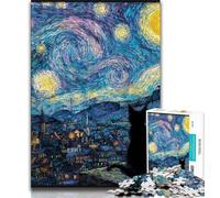 Puzzle da 1000 pezzi "Gatto nel cielo notturno" di Night Sky per adulti e adolescenti, difficile da completare ma divertente e spiritoso, ideale come decorazione e regalo per la casa (75x50cm)