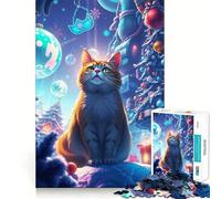 Puzzle da 1000 pezzi "Gatto nel Paese delle Meraviglie Invernale" con pezzi ben definiti Gioco cognitivo per momenti di relax e divertimento,ideale per decorazioni natalizie (38x26cm)