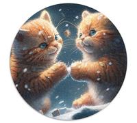 Puzzle da 1000 pezzi "Gatto nella neve" per adulti, perfetto per adolescenti, per rafforzare i legami familiari, rompicapo e regalo fai da te per la casa, 67,5x67,5 cm.