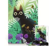 Puzzle da 1000 pezzi "Gatto nero nella vegetazione" per adulti e ragazzi Ideale per stimolare la mente, favorire il relax, con bordi definiti e un tocco di classe Perfetto per Natale (38x26cm)