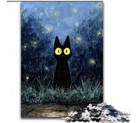 Puzzle da 1000 pezzi "Gatto nero" per adolescenti, giochi divertenti per famiglie, attività divertenti a casa, regalo di compleanno, regali da viaggio (26x38cm)