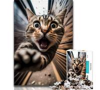 Puzzle da 1000 pezzi "Gatto ribelle in libertà", puzzle da 1000 pezzi, antistress, per trascorrere il tempo libero, interazione genitore-figlio (dimensioni 38x26cm)